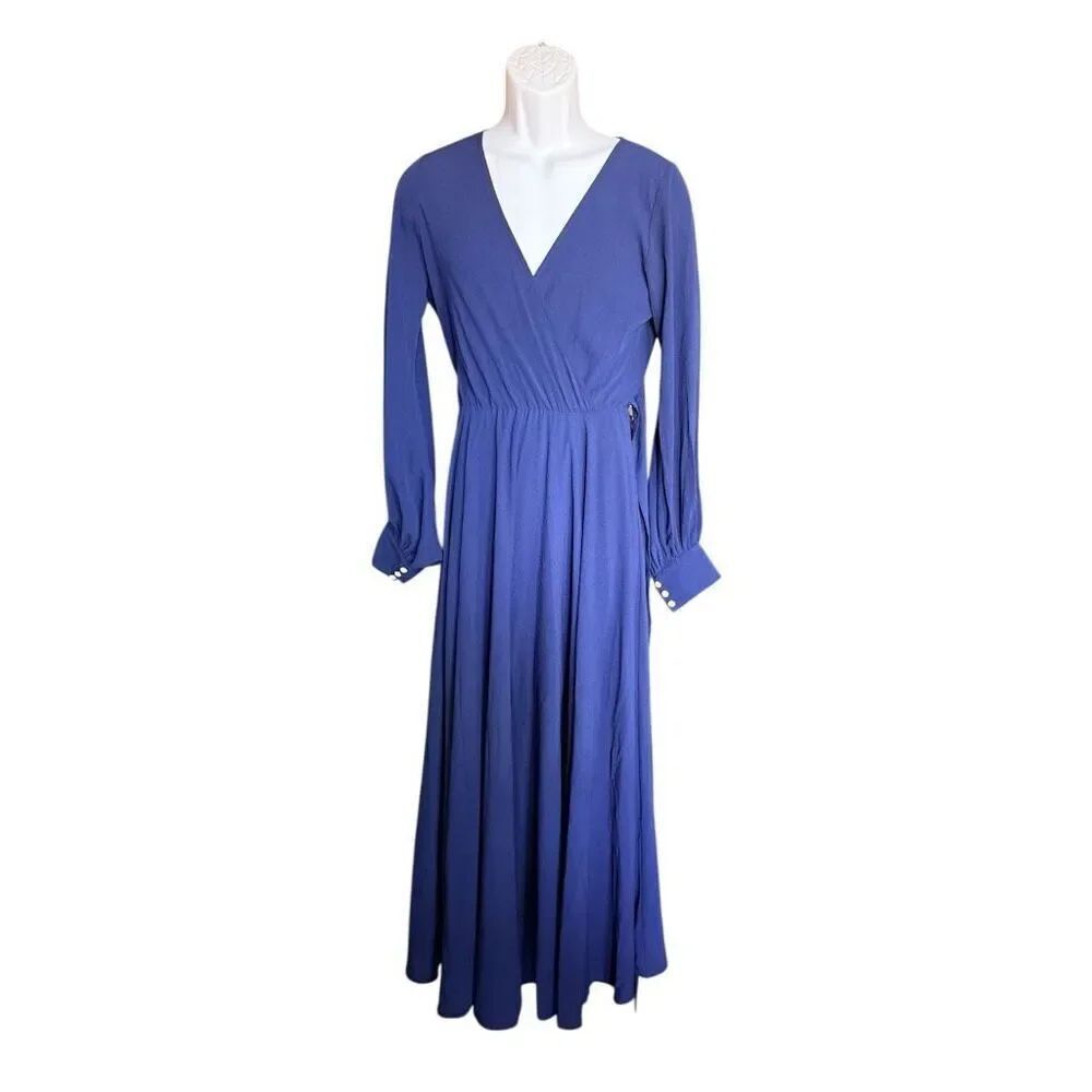 Brand New Meghan LA Los Angeles Navy Blue Pearl Button Detail Maxi Dress - Sz S